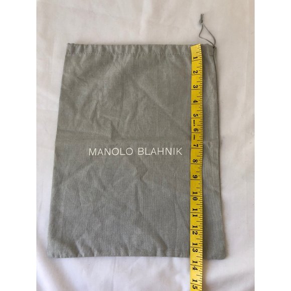 Manolo Blahnik Dust Bag Storage Cover Drawstring Gray 13.5" x 10.5" - Picture 2 of 5